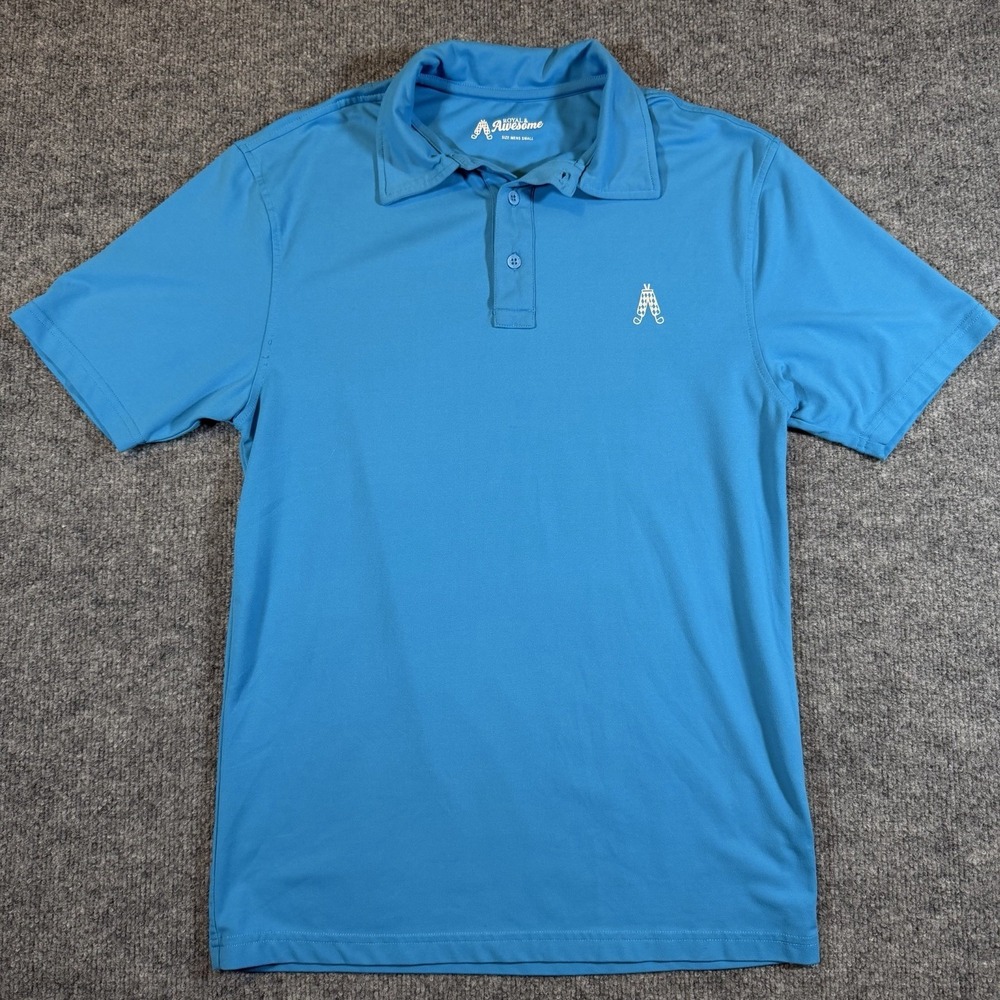 Royal & Awesome Men's Small Blue Short Sleeve Golf Polo Stretch Shirt‎